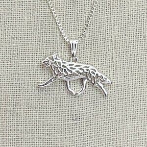 Herding Dog Cutout Pendant Necklace